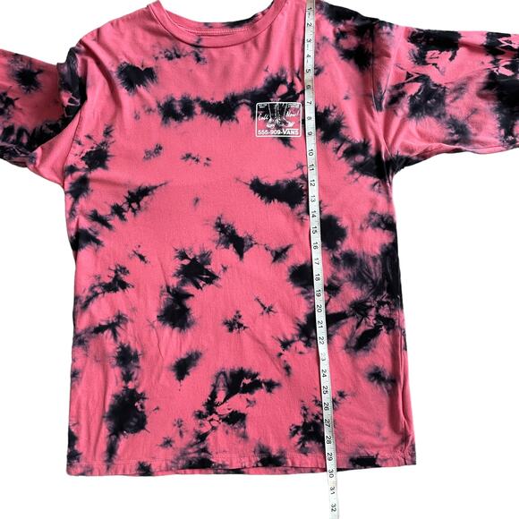 VANS Man I Need Vans Logo Print Tie Dyed Cotton Jersey T-Shirt Pink Size Medium - Picture 9 of 10